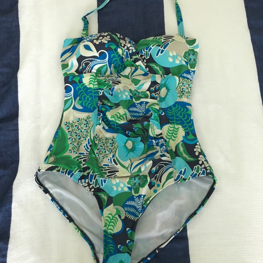 Boden ruched swimsuit with removable strap